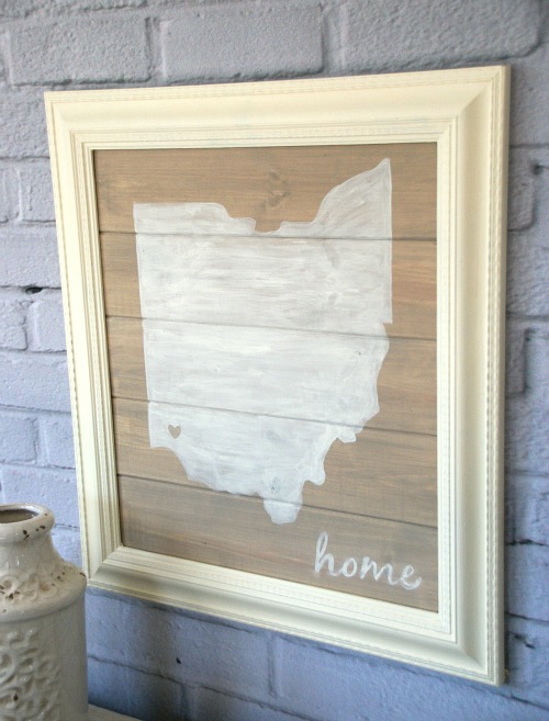 Cute DIY state silhouette wall art. Easier than you think to make! canarystreetcrafts.com