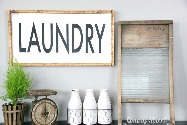 DIY Wood Framed Laundry Sign - Canary Street Crafts