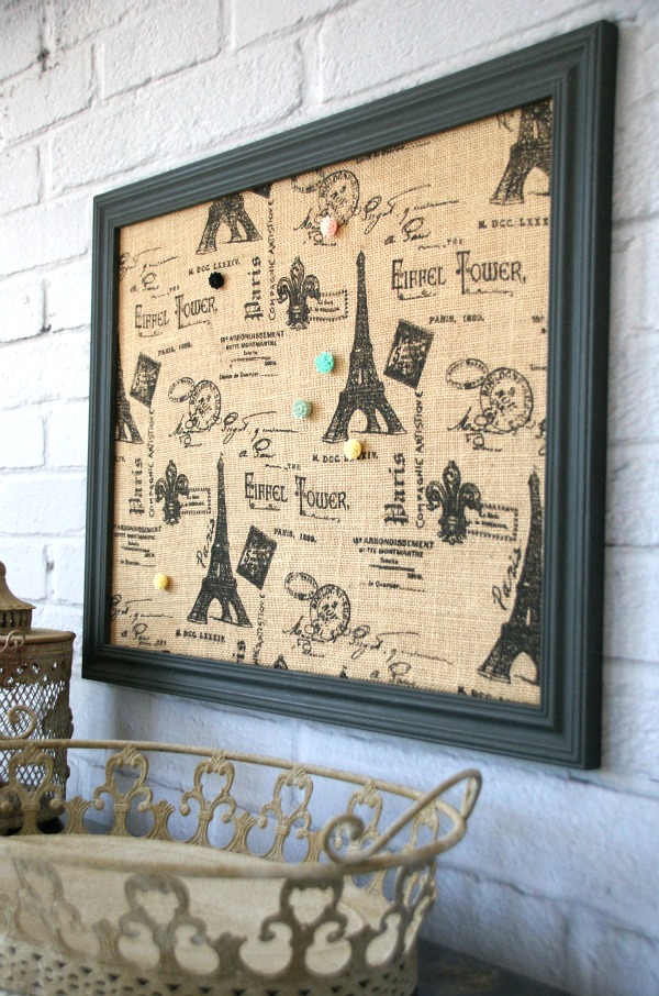 How to cover your bulletin board with fabric. http://canarystreetcrafts.com/