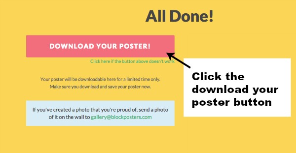 how to use blockposters.com download your poster - Canary Street Crafts