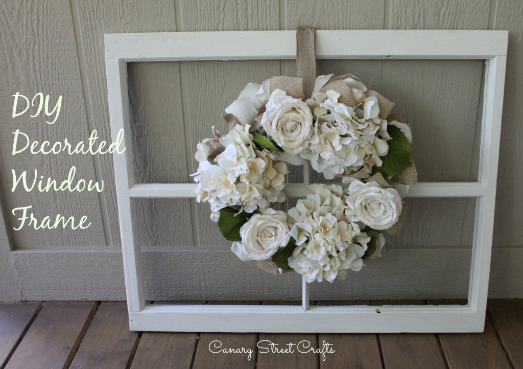 Vintage Window Frame And Wreath - Canary Street Crafts