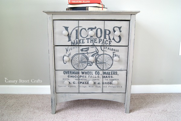 Vintage Bicycle Ad Table painted with Annie Sloan chalk paint http://canarystreetcrafts.com/