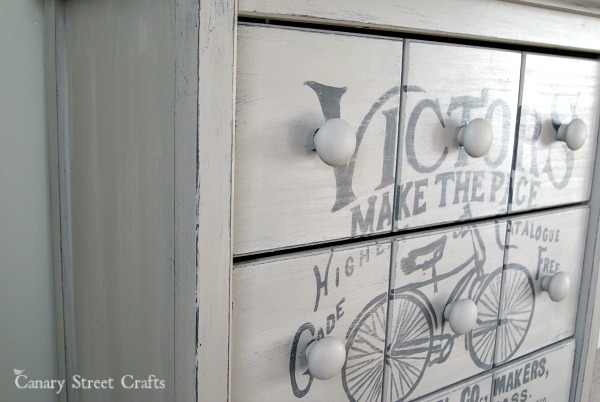 Vintage Bicycle Ad Table painted with Annie Sloan chalk paint http://canarystreetcrafts.com/